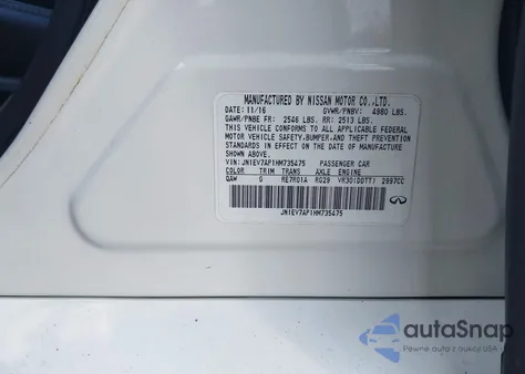 2017 Infiniti Q50 Premium z USA, uszkodzony, nr VIN JN1EV7AP1HM735475